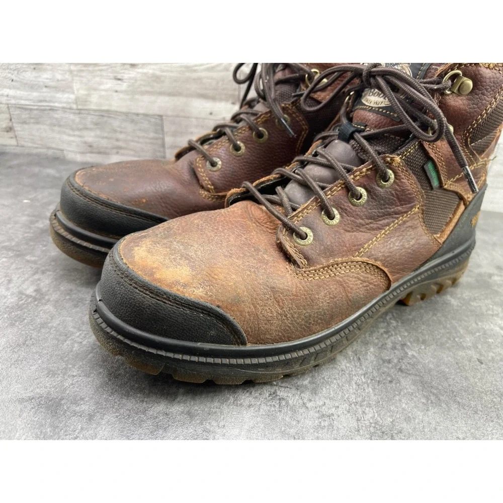 Georgia Zero Drag 6in Safety Boots Mens 13M Brown Leather Steel Toe Work Hi